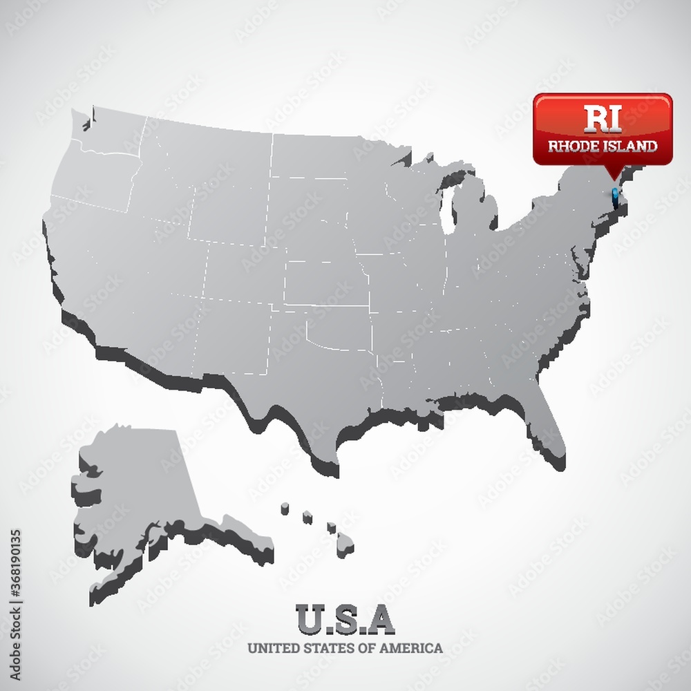 rhode island state on the map of usa