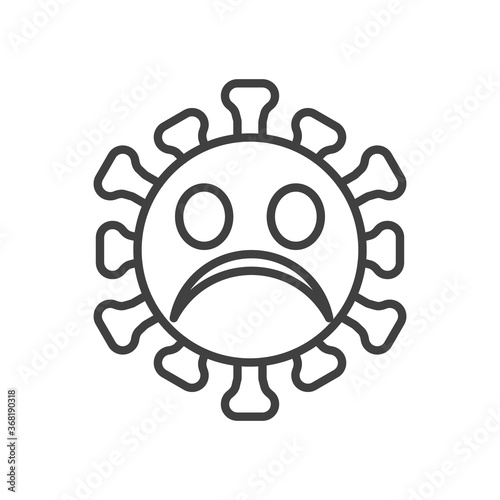 Slightly frowning face emoji line icon. linear style sign for mobile concept and web design. Coronavirus emoticon outline vector icon. Symbol, logo illustration. Vector graphics