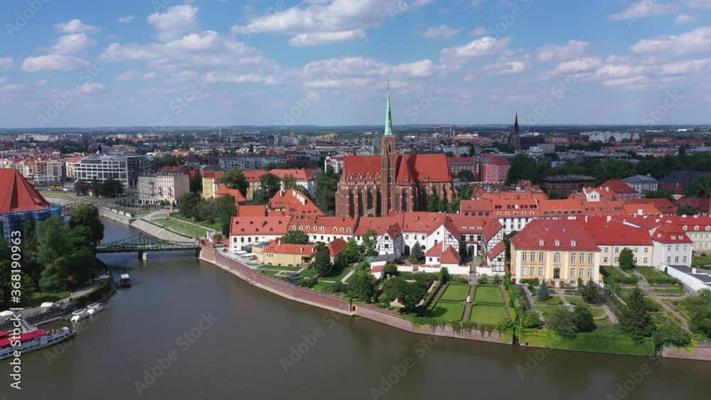 Wroclaw, Poland. Panoramic aerial view of Cathedral Island (Ostrow Tumski)
Wroclaw, Poland. Panoramic aerial view of Cathedral Island (Ostrow Tumski)