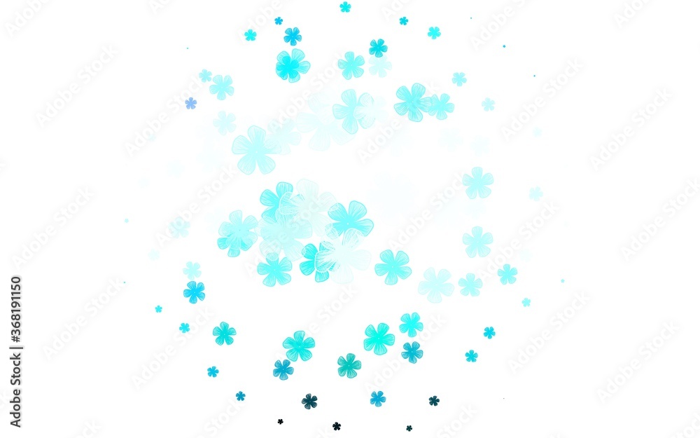 Light Blue, Green vector abstract design with flowers.