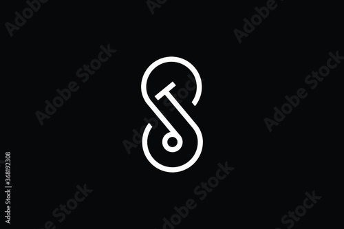 Minimal Innovative Initial SJ logo and JS logo. Letter SJ JS creative elegant Monogram. Premium Business logo icon. White color on black background