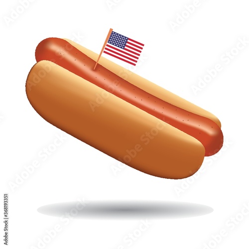 hot dog with usa flag