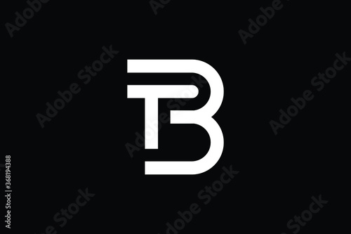 Minimal Innovative Initial BT logo and TB logo. Letter BT TB creative elegant Monogram. Premium Business logo icon. White color on black background