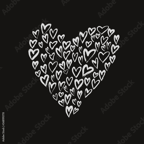 Brush painted vector heart.