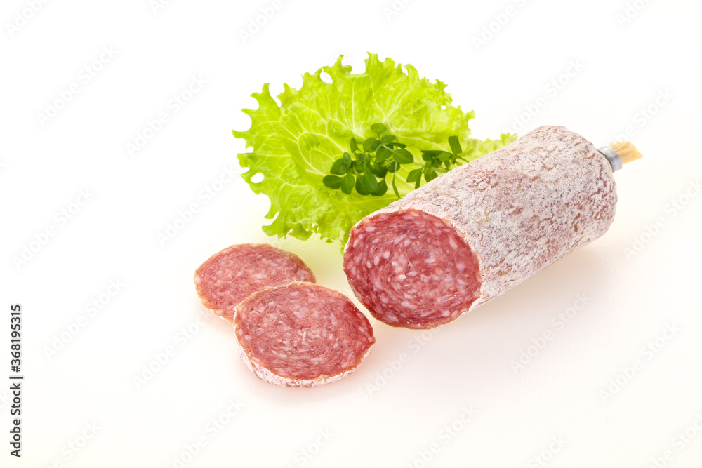Italian dry Saliami pork sausage Italian dry Saliami pork sausage