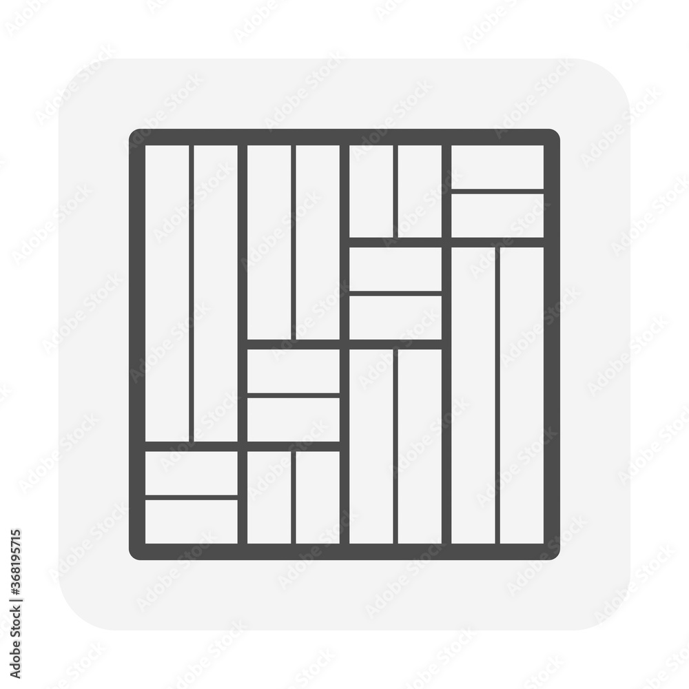 Old german bond floor pattern vector icon. For paving finishing and landscaping decoration material i.e. wood, tile, stone and paver block floor. For home building interior, exterior and outdoor.