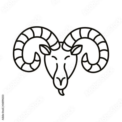 aries zodiac sign line style icon