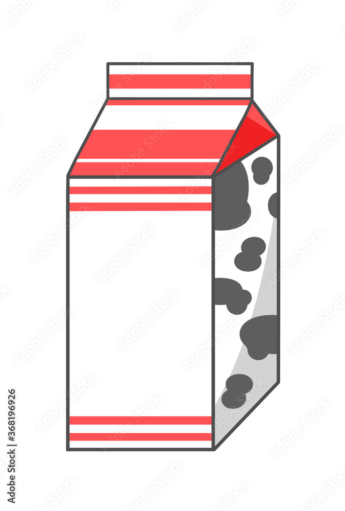 牛乳パックのイラスト 21年丑年年賀状素材 Stock Illustration Adobe Stock