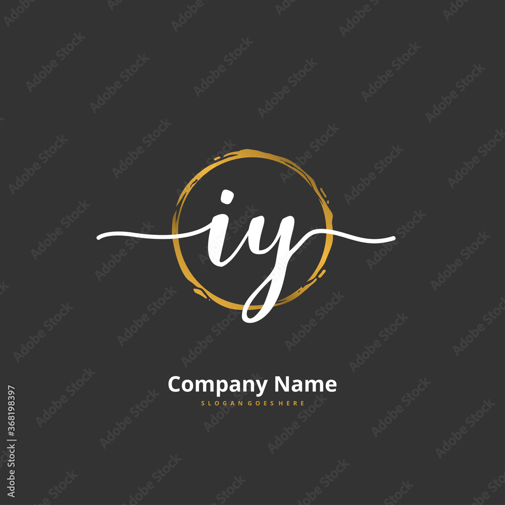 I Y IY Initial handwriting and signature logo design with circle. Beautiful design handwritten logo for fashion, team, wedding, luxury logo. I Y IY Initial handwriting and signature logo design with circle. Beautiful design handwritten logo for fashion, team, wedding, luxury logo.