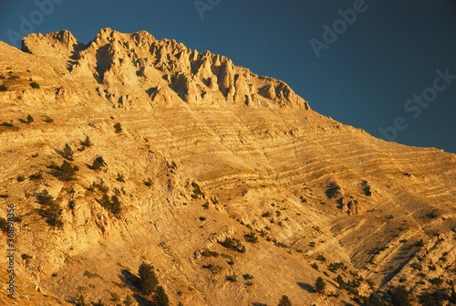 Panorama of mountain Olympus peaks 