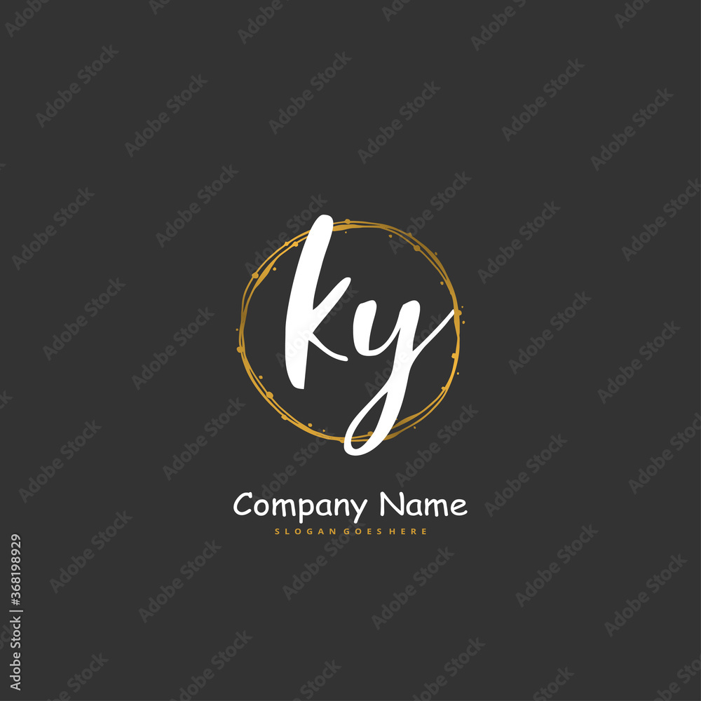 K Y KY Initial handwriting and signature logo design with circle. Beautiful design handwritten logo for fashion, team, wedding, luxury logo. K Y KY Initial handwriting and signature logo design with circle. Beautiful design handwritten logo for fashion, team, wedding, luxury logo.