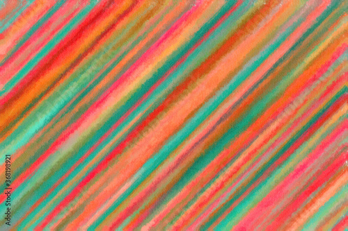 Red, yellow and blue lines Wax Crayon abstract paint background.
