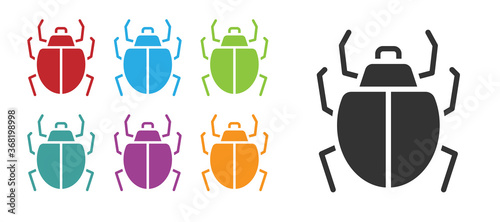 Black Mite icon isolated on white background. Set icons colorful. Vector.
