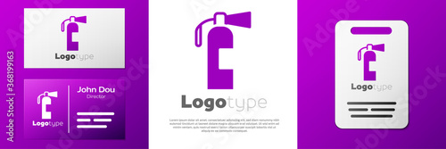 Logotype Fire extinguisher icon isolated on white background. Logo design template element. Vector.