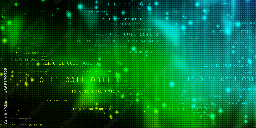 2d illustration abstract digital binary data on computer screen 2d illustration abstract digital binary data on computer screen