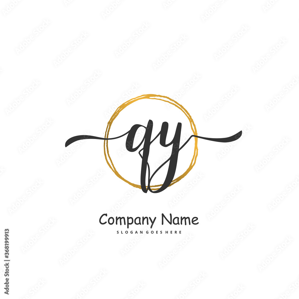 Q Y QY Initial handwriting and signature logo design with circle. Beautiful design handwritten logo for fashion, team, wedding, luxury logo. Q Y QY Initial handwriting and signature logo design with circle. Beautiful design handwritten logo for fashion, team, wedding, luxury logo.