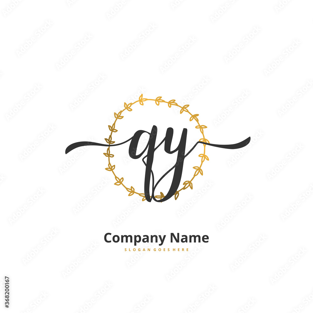 Q Y QY Initial handwriting and signature logo design with circle. Beautiful design handwritten logo for fashion, team, wedding, luxury logo. Q Y QY Initial handwriting and signature logo design with circle. Beautiful design handwritten logo for fashion, team, wedding, luxury logo.
