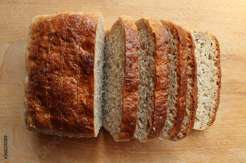 sliced bread laid out on a cutting Board