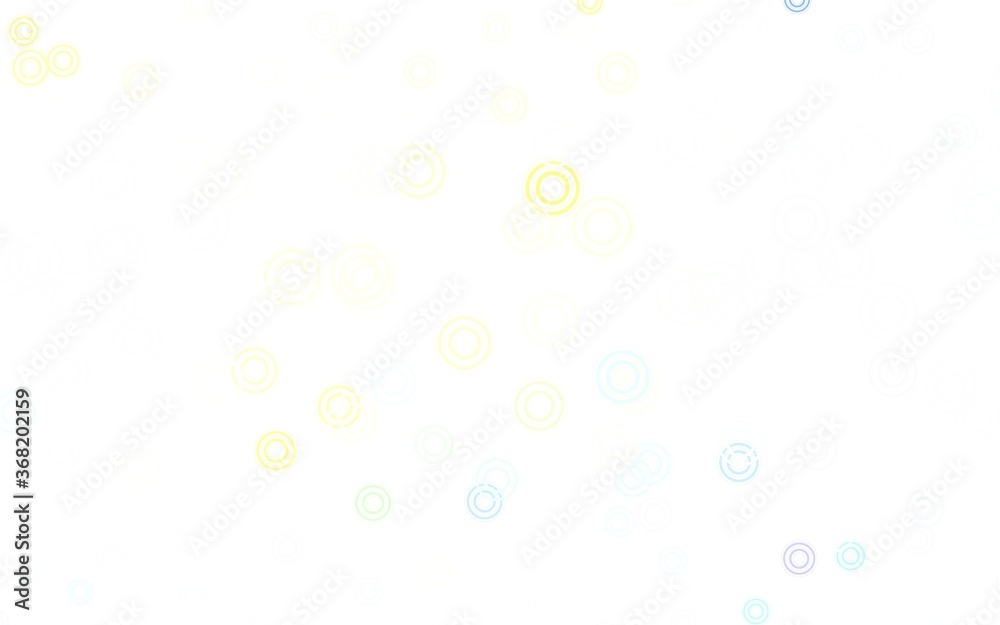 Light Blue, Yellow vector background with bubbles.