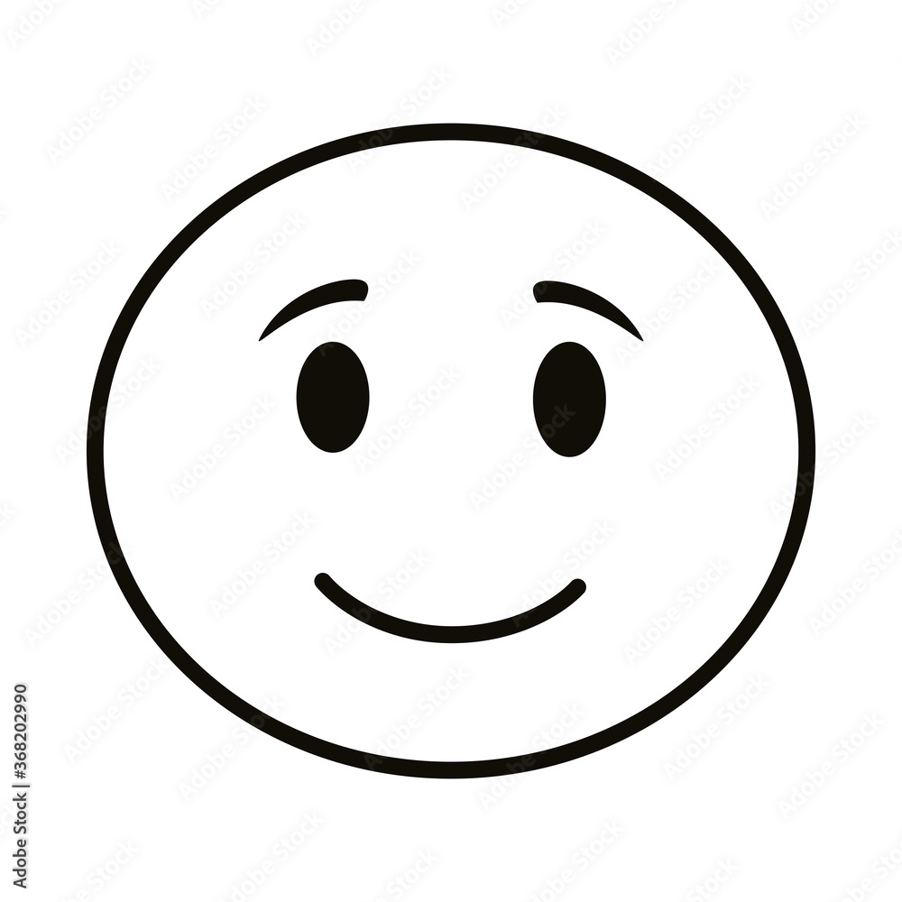 happy emoji face classic line style icon