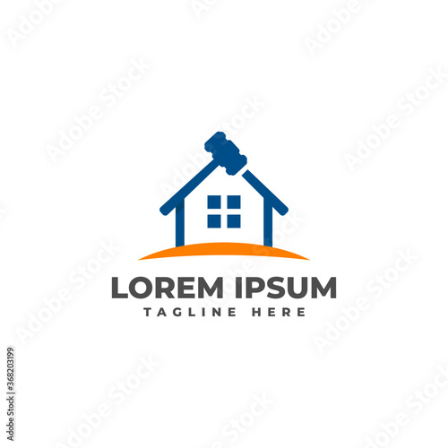 Auction Property Logo Vector Icon Illustration