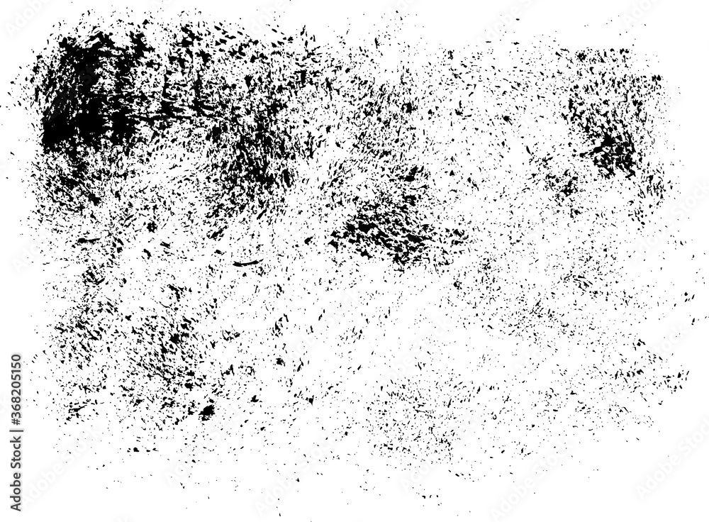 Paint splatter background, handmade transparent backdrop. Black acrylic grungy spatter, spots, dots, splashing in different sizes. Use for overlay, texture or montage. Abstract vector illustration.