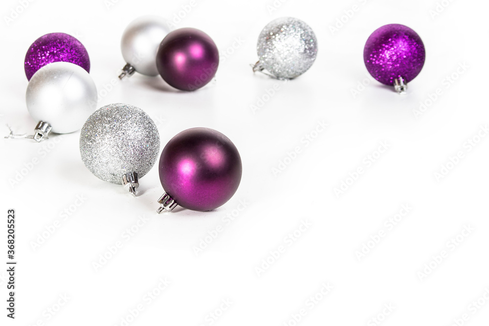christmas card with christmas balls isolated on white background christmas card with christmas balls isolated on white background