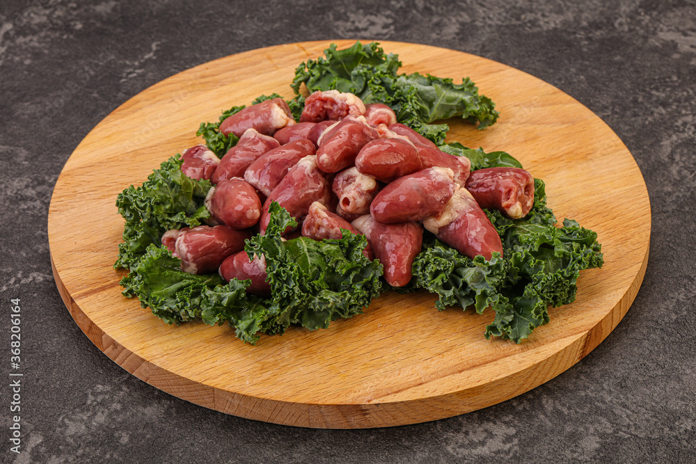 Raw chicken hearts for cooking Raw chicken hearts for cooking
