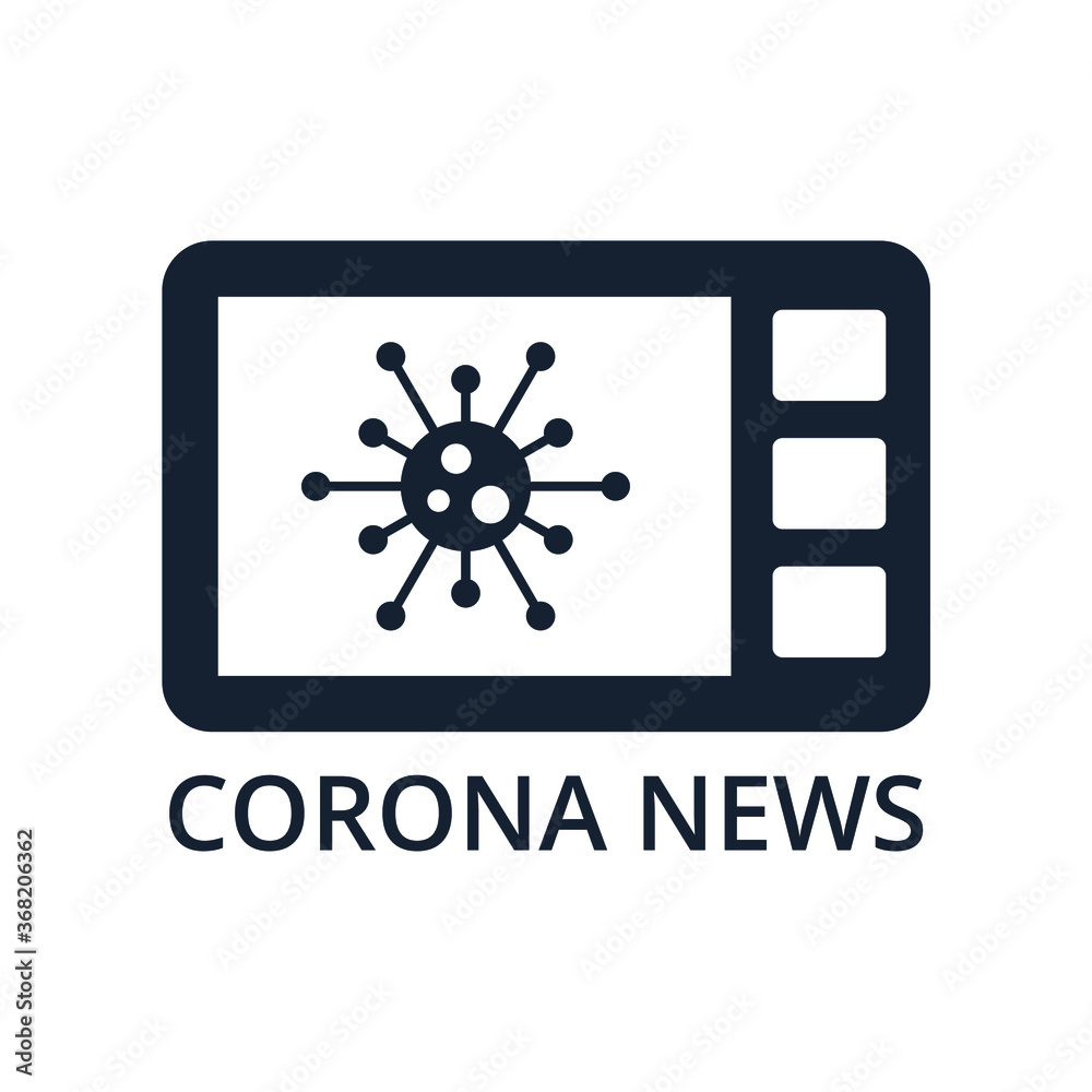 Corona News Vector media icon. Play media icon. Stock illustration Corona News Vector media icon. Play media icon. Stock illustration