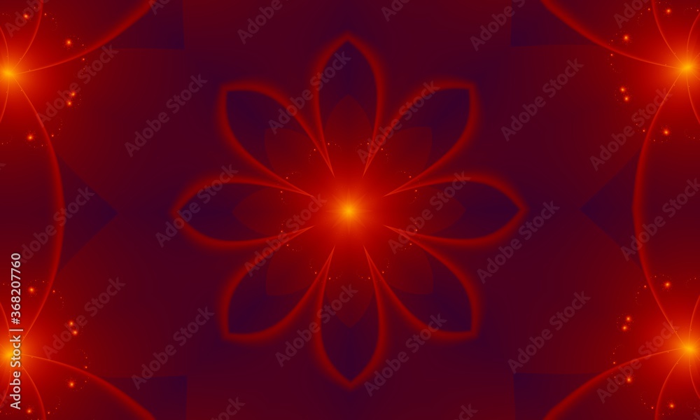 Fractal, glowing flower