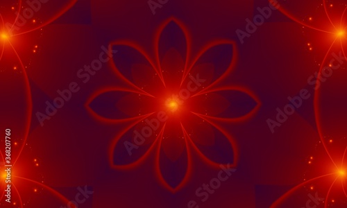 Fractal, glowing flower