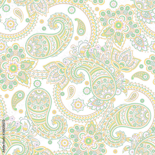 Paisley Ornamental seamless pattern. kalamkari vector floral background