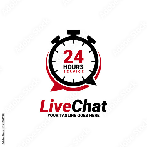 Twenty four hour service vector icon for your business. Logo element illustration, emblem, label, badge, sticker. Simple 24 hour service concept. Can be used in web and mobile.