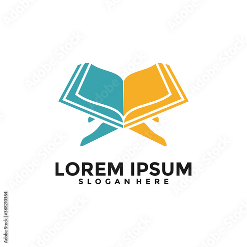 Al Quran logo vector, Islamic logo vector illustration, and book logo vector