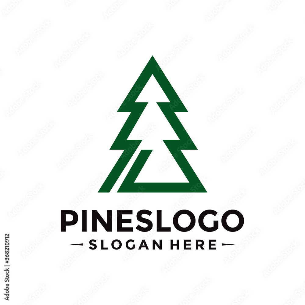 Pine Tree Logo Design Template. Vector Illustration. Pine Tree Logo Design Template. Vector Illustration.