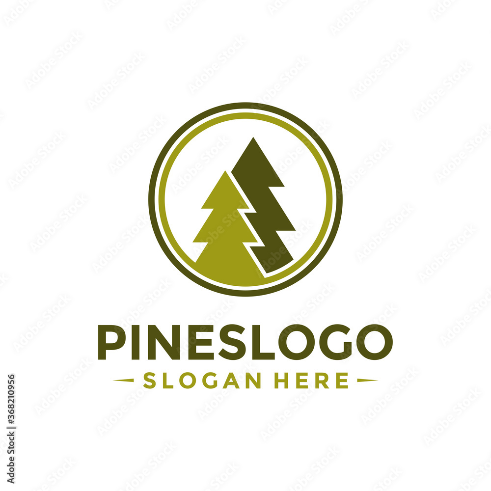 Pine Tree Logo Design Template. Vector Illustration. Pine Tree Logo Design Template. Vector Illustration.