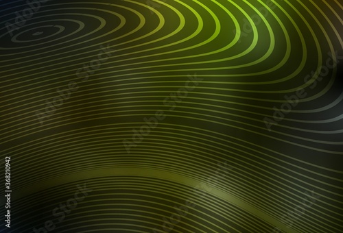 Dark Green, Yellow vector template with curved lines.