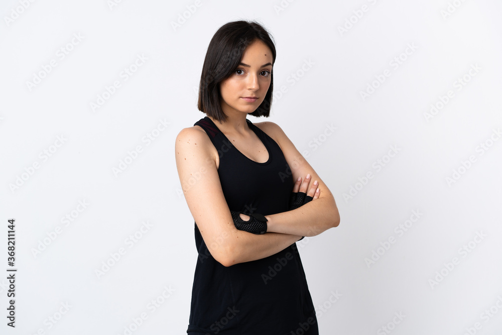 Young caucasian woman isolated on white background keeping the arms crossed Young caucasian woman isolated on white background keeping the arms crossed