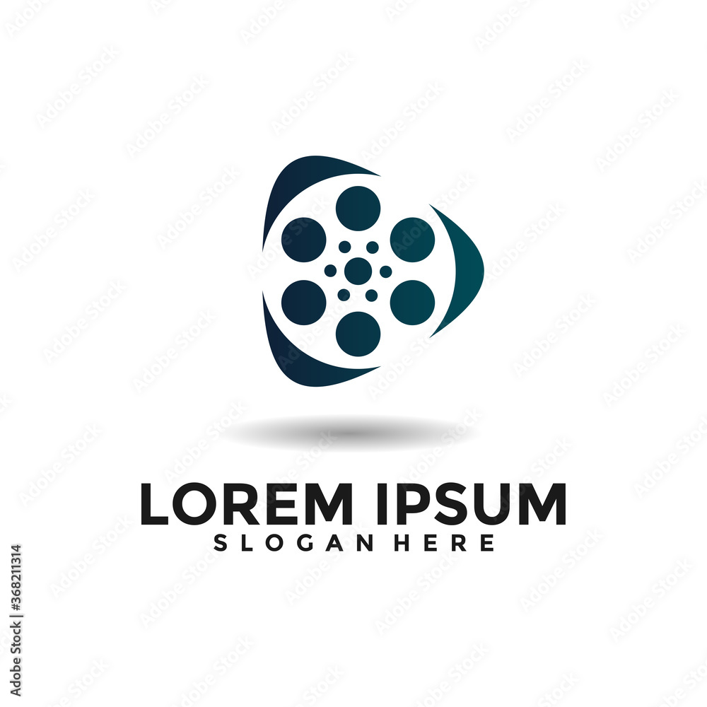 Modern video logo vector. Multimedia logo. Creative movie maker logo design concept.