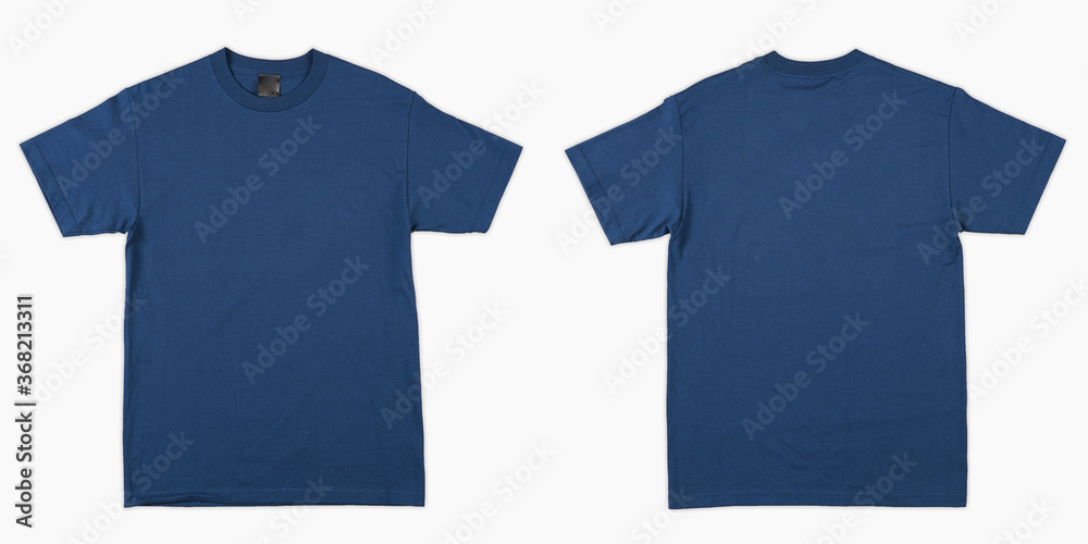 Blank T-Shirt color blue template front and back view. blank t-shirt ...
