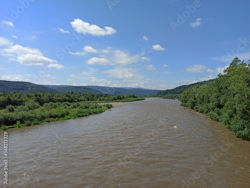 Small mountain river. river landscape