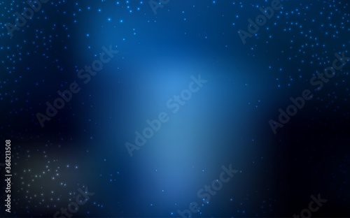 Dark BLUE vector pattern with night sky stars. Glitter abstract illustration with colorful cosmic stars. Smart design for your business advert.
