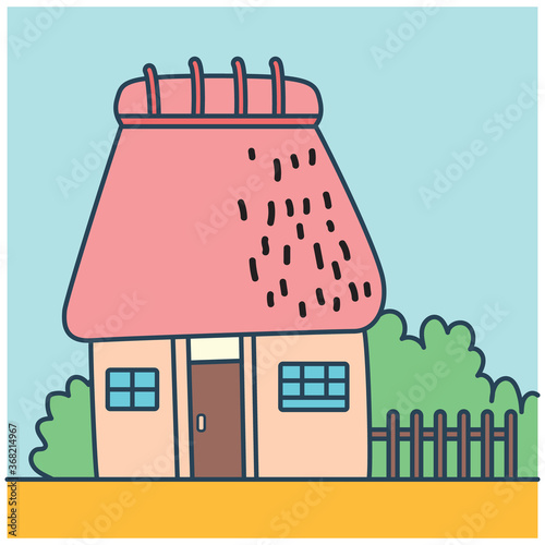 Simple house cartoon illustration 