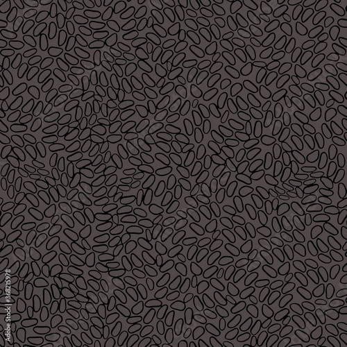 Animal print with dots. Simple grey and black boho background, seamless pattern. Coloring book, page. Scandinavian style, design for wallpaper, fabric, textile, wrapping paper.