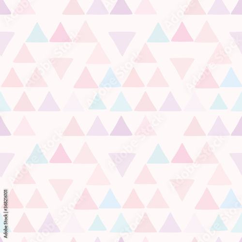 Pastel triangle seamless pattern. Colorful abstract geometric background for fabric, textile, wrapping paper, scrapbooking. Surface pattern vector design.