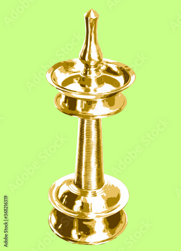 Traditional Brass Lamp of Kerala - Nilavilakku
