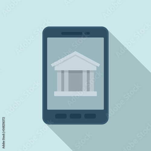 Smartphone bank online loan icon. Flat illustration of smartphone bank online loan vector icon for web design