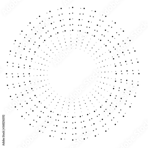 Halftone dots in circle form. Circular Music equalizer . Audio waves . Sound frequency . round logo . vector dotted frame . design element