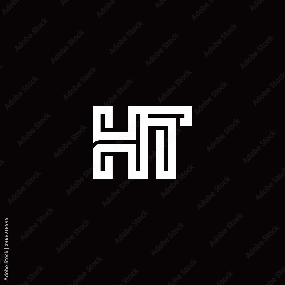 HT monogram logo with abstract line HT monogram logo with abstract line