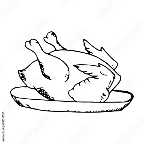 Chicken Meat Hand Drawn Illustration